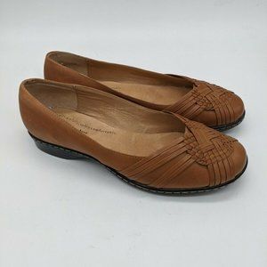 SoftSpots Womens Slip On Leather Ballet Flat US 9M
